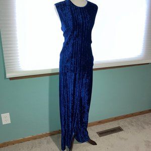 NWT Rachel Zoe Crinkled Velvet Pants and Top in Deep Royal Blue Size L